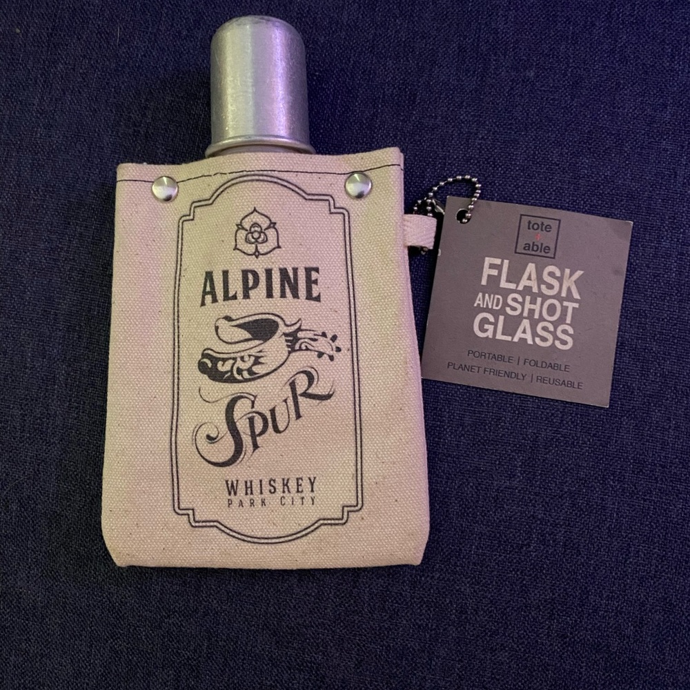 Canvas flask w/ shot glass